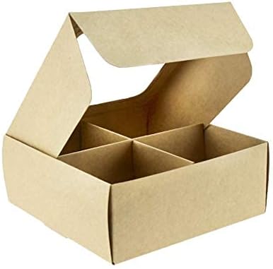 Treat Boxes - 24 ct 6 x 6 x 2.4 in Bakery Boxes with Windows and Dividers for Candy, Cookies, Cupcakes, or Bakery Desserts - Chocolate, Treats, and Baked Goods Packaging for Gifting
