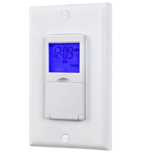 BN-LINK 7 Day Programmable in-Wall Timer Switch for Lights, Digital Light Switch Timer Indoor, Single Pole and 3 Way (Compatible with SPDT) Both Use, Neutral Wire Required, Blue Backlight, ETL Listed