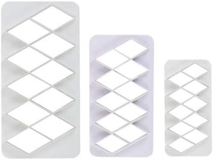 PME, Set of 3 Geometric Multicutters for Cake Design-Diamond XL-Size, Standard