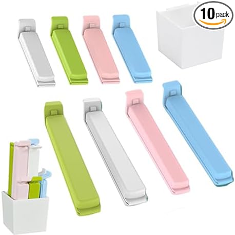 Ouliget Magnetic Refrigerator Sealing Clip,Chip Clips with Magnet Storage Box Fridge Magnets,Magnetic Wall Container Food Freshness Bag Clip for Kitchen Home,9Pieces