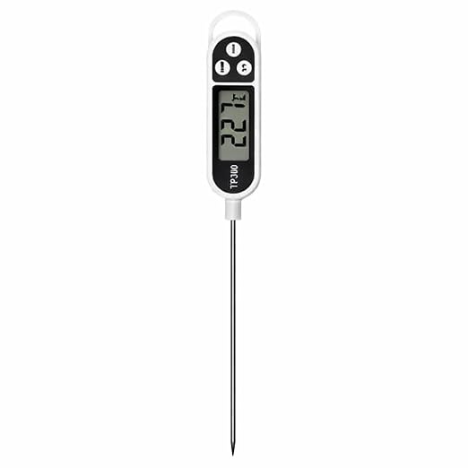 Digital Meat Thermometer for Cooking & BBQ, Instant Read Food Thermometer with Stainless Steel Probe, LCD Display Kitchen Thermometer for Grill, Smoker, Oven, Beef, Chicken & Turkey