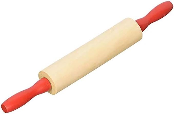 Mini Rolling 7.5 Inch Rolling Pin for Play Dough - Wood Kids Rolling Pin For Little Bakers, With Red Handles Arts and Crafts Clay Roller, 7.5" (144-Pack)