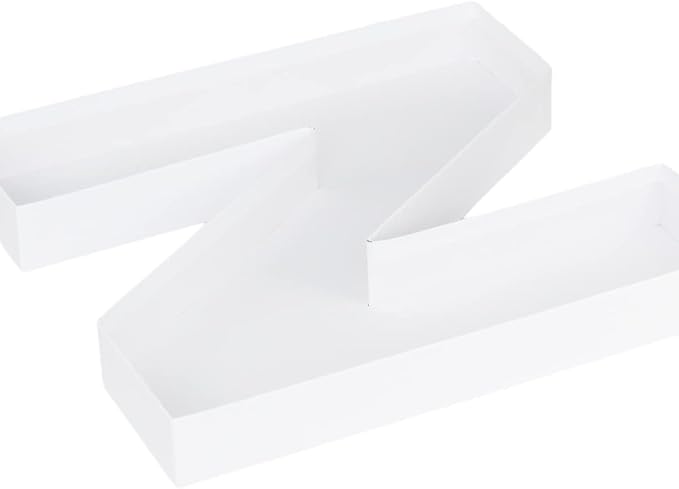 WENPACK 12.5" Cardboard Fillable Letter Shaped Mache Charcuterie Sweets Candy Decorative Box with Clear Lid (White, Z)