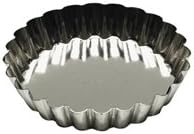 SCI Scandicrafts Fluted Tart/Quiche Mold, Fixed Bottom 4-5/8-inch Diameter, Tinplate