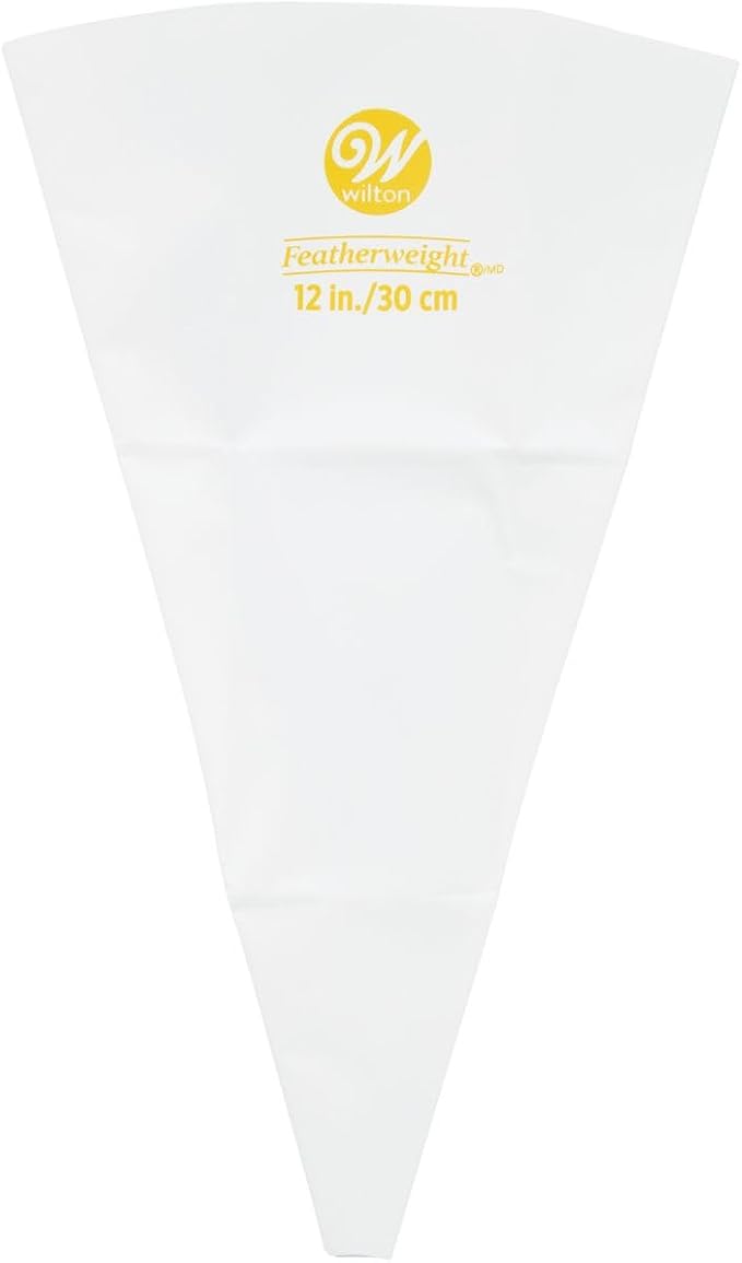 Wilton White Piping Bag For Precise Cake Decorations, Featherweight Reusable Icing Bag, 12 inch, 1-Count