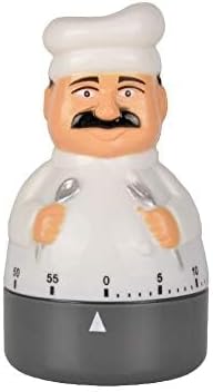 Jayron Mechanical Kitchen Timer 60 Minutes Countdown Timer Chef Shaped Alarm Clock,Suit for Children and Elderly,Used for Cooking Baking Facial Mask