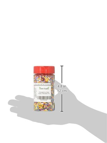 Oasis Supply 6 Ounce - Brilliant Rainbow Mix Cane Sugar Sprinkles, Naturally Colored