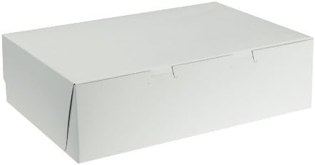 Southern Champion Tray 1025 Premium Clay Coated Kraft Paperboard White Non-Window Sheet Cake and Utility Box, 14" Length x 10" Width x 4" Height, 1/4 Sheet (Case of 100)
