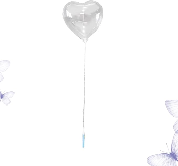 FAVOMOTO Heart Shape Led Balloons 9 Sets Glowing Transparent Light up Balloons for Birthday Wedding Party Stage Decorations