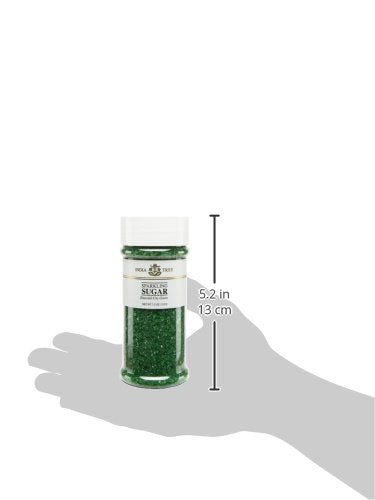 India Tree, Green Sparkling Sugar, Large Jar | Shimmery Sugar Sprinkles for Baking and Decorating | 7.5 Oz Jar (Pack of 1)
