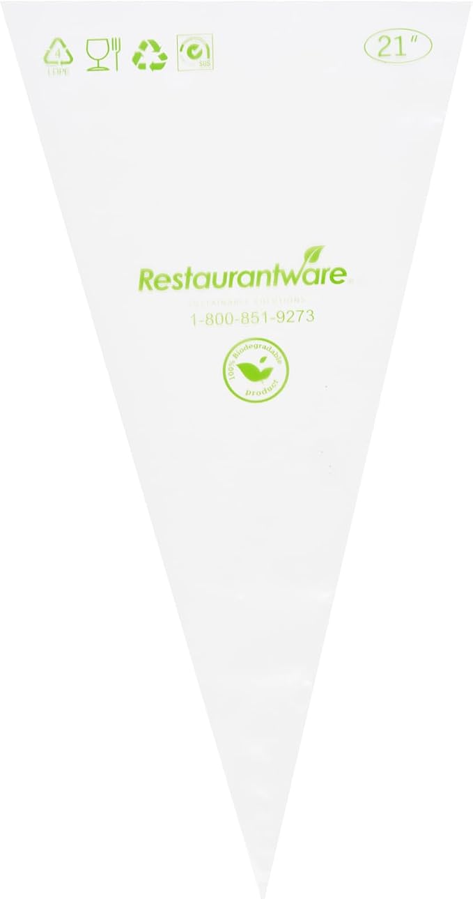 Restaurantware Pastry Tek 21 x 10.2 Inch Piping Bags 100 Disposable Pastry Bags - Sturdy No Slip Clear Plastic Baking Bags To Decorate Cakes For Parties Or Bakeries