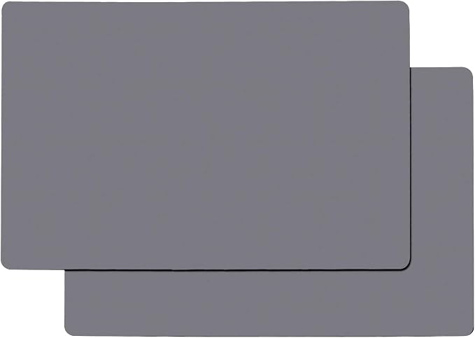 Gartful Gray Silicone Mats for Kitchen Counter, Large Silicone Countertop Protector, 25" x 17" Heat Resistant Desk Saver Pad, Nonskid Multipurpose Mat, Placemat, Non-Slip, 2PCS