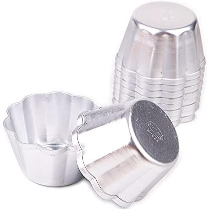 10pcs per lot Various Design Fluted Edge Wavy Flower Cup Boat Round Shape Aluminium Tart Mould Jelly Pudding Cup Cupcake Mold Baking (C24)