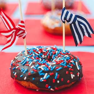 Unpretentious Red, White & Blue Sprinkles (1 Cup), Patriotic Jimmies, Decorative Dessert Topping