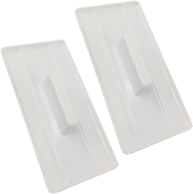 2 Pieces Plastic Cake Smoother Tool Scraper with Handle Cake Icing Trowel Fondant Icing Smoother Polisher Cake Icing Smoother Cake Surface Smoother for Cakes Decorating, White