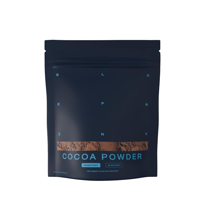 Blueprint Bryan Johnson Non Dairy Cocoa Powder – Elite Level Flavanols – 100% Pure Cocoa – Low Fat Unsweetened Cocoa – Undutched – Keto Friendly – Great for Baking, Cooking & Smoothies – 12oz Bag