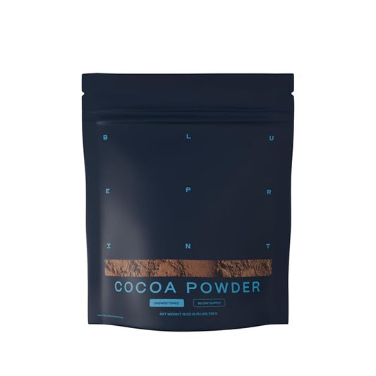 Blueprint Bryan Johnson Non Dairy Cocoa Powder – Elite Level Flavanols – 100% Pure Cocoa – Low Fat Unsweetened Cocoa – Undutched – Keto Friendly – Great for Baking, Cooking & Smoothies – 12oz Bag