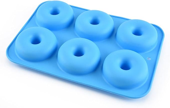 DIY 6-Cavity Cake Donut Mold Non-Stick Baking Molds Cake Pan Silicone Tray for Doughnut Cake Bread Pudding Chocolate Muffin Soap (Orange)