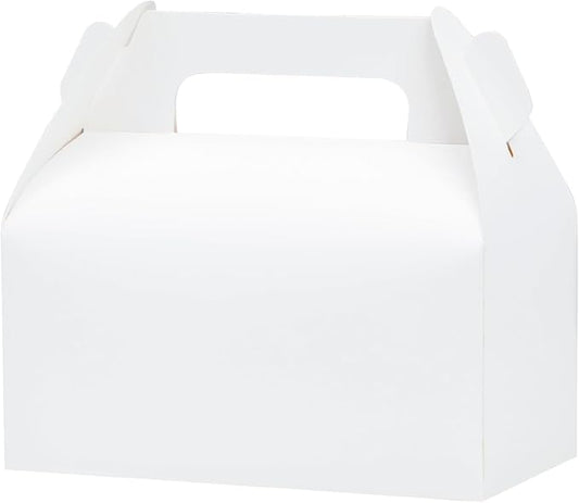 UnicoPak 30 Pack Party Favor Boxes Treat Boxes, White Gable Gift Boxes for Party Favors Goodies Cookies Treats Candies Meals Lunch, 6.5x3.5x3.5 Inches