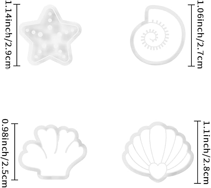 Xaekicr 4PCS Ocean Theme Polymer Clay Cutters Set – Starfish Seashell Clay Earring Cutters – Clay Tools for Polymer Clay Jewelry Making, Beach DIY Crafts Supplies