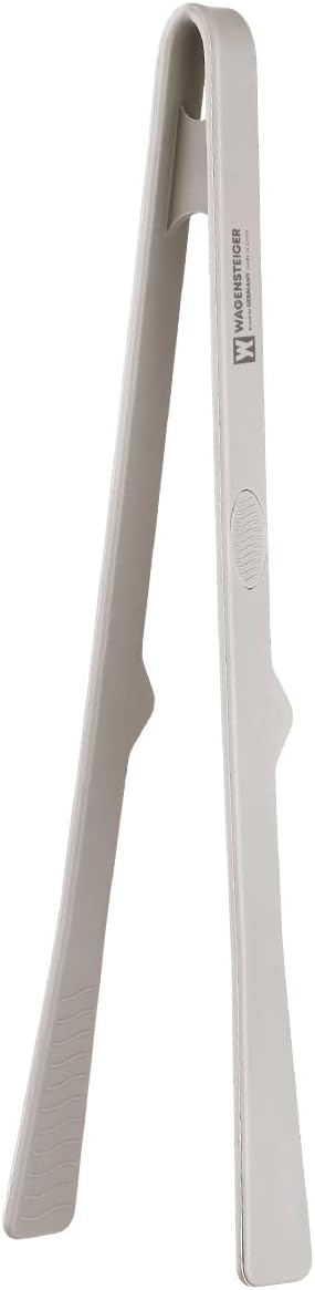 Wagensteiger Light Gray Silicone Tongs : Easy grip Design with Heat Resistant, Non-stick Cookware Safe, BBQ Grill Tool for Flipping Grabbing Serving, Lightweight Structure (11.42 inch Long)