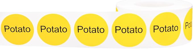 Potato Deli Labels 1 Inch Round Circle Dots 500 Total Stickers
