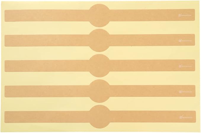 Restaurantware RW Base 12 x 1.5 Inch Packaging Bands 100 Self-Adhering Belly Bands - Disposable Strong Kraft Paper Label Stickers For Packaging Supplies Keeps Take Out Containers Sealed
