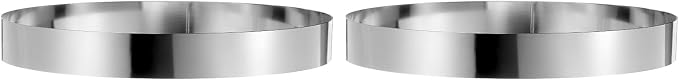HARFINGTON 2PCS Round Cake Ring 14 x 2 Inch Seamless Stainless Steel Pastry Mousse Dessert Ring Mirror Coating for Baking Cooking Making Tool