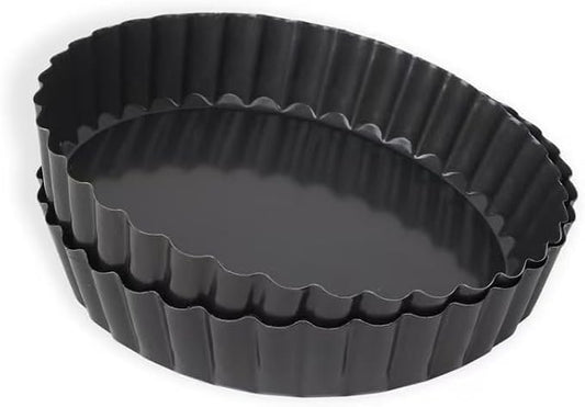 2 Pack Tart Pan 9 Inch Tart Pan with Removable Bottom, 1.1 Inch Deep Baking Pan
