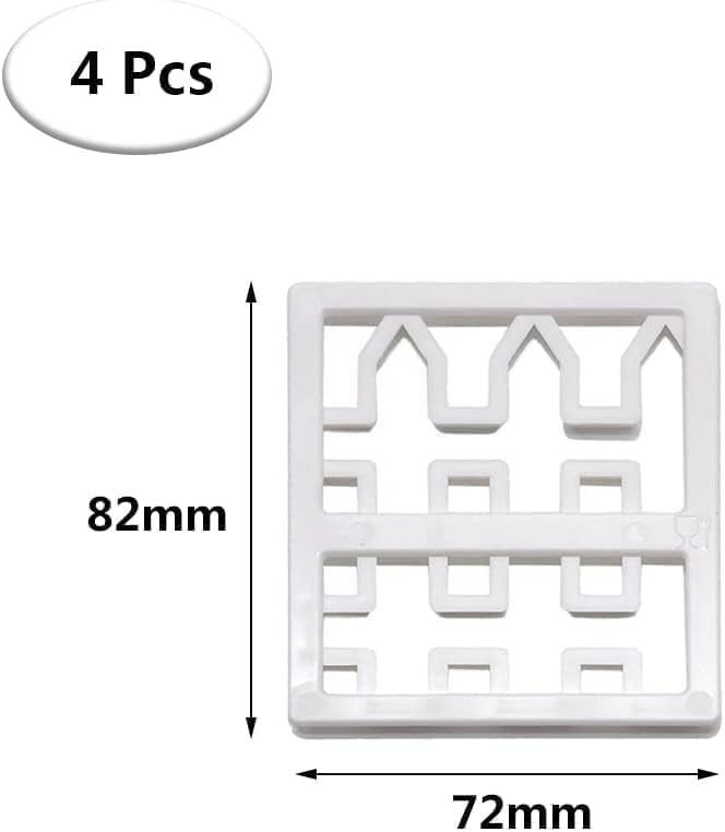 4 Pcs Plastic Fence Fondant Molds Cookie Cutter Mold Fondant Cake Cutting Molds for Baking Room Coffee Shop Cookie DIY Cake Border Decoration Baking Tools and Accessories, Bakeware（White）
