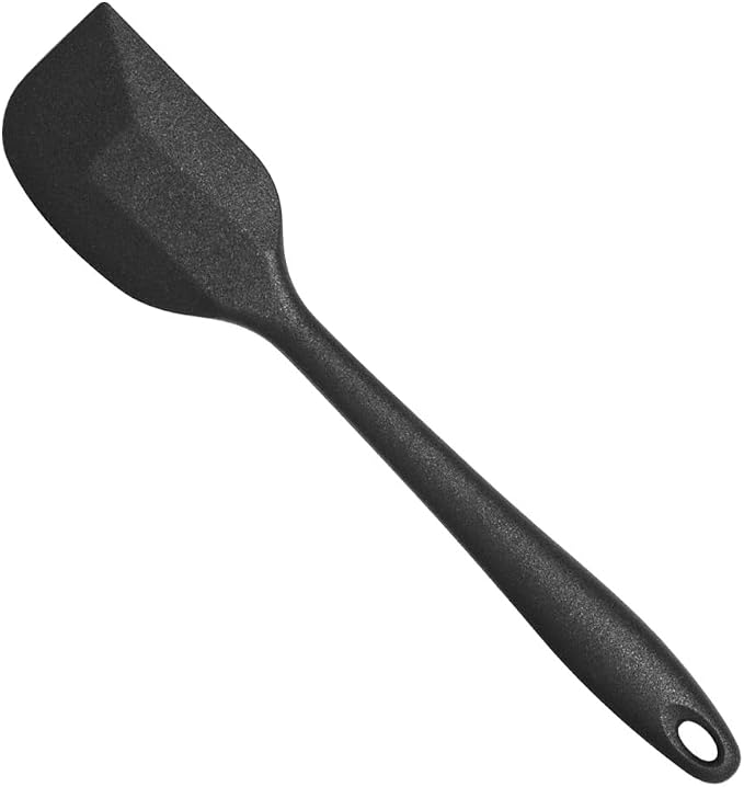 Silicone Spatula, Silicone Spatulas Heat Resistant, Food Grade Rubber Non-Stick Rubber Spatulas with Stainless Steel Core, for Baking, Cooking, Mixing (1, Black, 8x1.6 inch)
