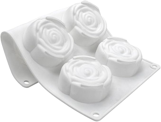 Flower Silicone Cake Ice Cream Chocolate Mold Soap Silicone Molds 3D Cupcake Bakeware Baking Dish Cake Pan (Flower K_10.72 X6.8 X1 inch)