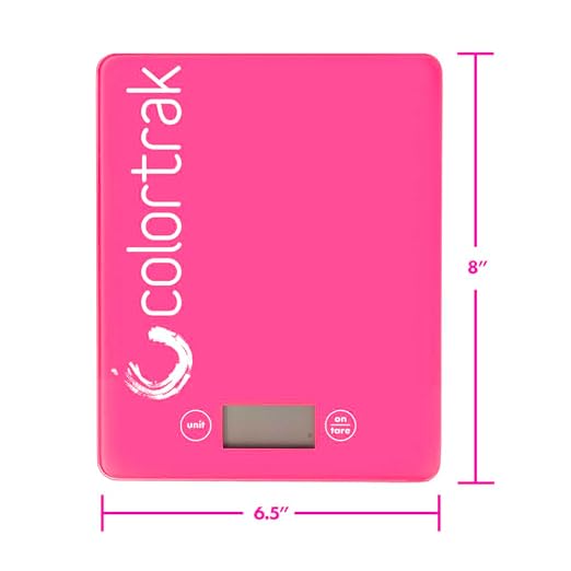 Colortrak Digital Scale, Tempered Glass Scale for Measuring Fits Most Color Trays and Stations, Measures Quantities in lb, oz, ml, g, kg, Sleek 8" x 6.5" Design