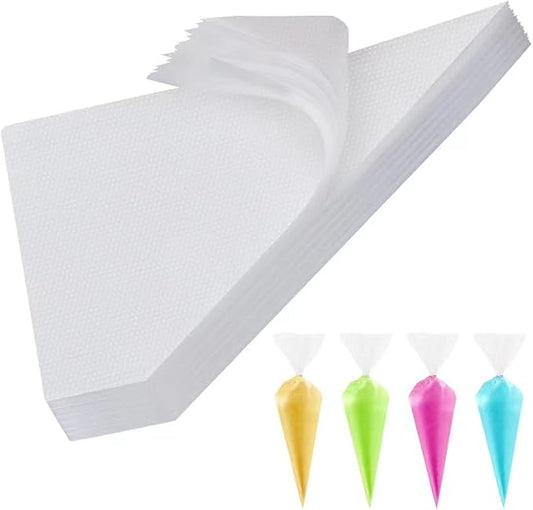Engorgio 200 Pcs Disposable Mini Piping Bags 8 inch Pastry Bag Pastry Crimpers Small Piping Bags Disposable Pastry Bags For Cake Macarons Dessert Decorations Cookies Baking Cupcakes (Clear)