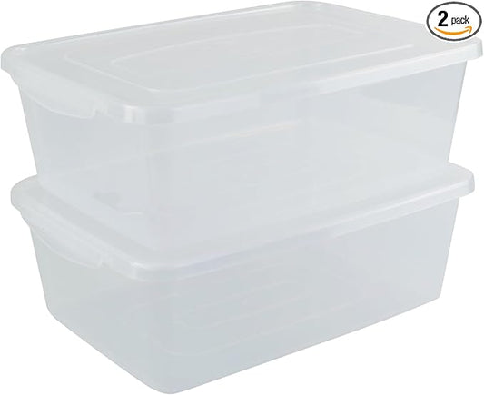 Vababa 2-Pack 16 L Pizza Dough Proofing Box with Lid, Dough Rising Box | Clear Food Pizza Storage Container, Large Capacity, BPA-Free, Dishwasher Safe, for Sourdough, Bread Dough & Pizza Dough