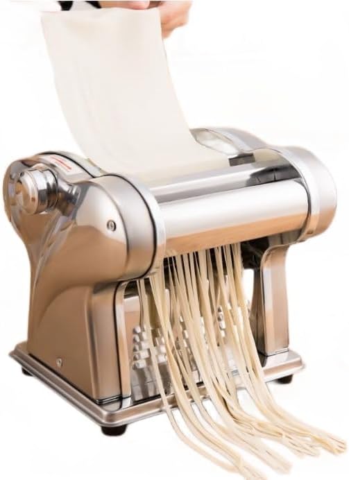 Automatic Electric Pasta Maker Machine, Commercial Stainless Steel Spaghetti Roller Noodle Pressing Machine for Spaghetti, Fettuccini, Lasagna, Dumpling Skins