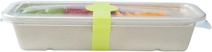 Restaurantware RW Base 12 x 1.5 Inch Packaging Bands 100 Self-Adhering Belly Bands - Disposable Strong Green Paper Label Stickers For Packaging Supplies Keeps Take Out Containers Sealed