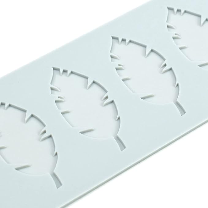 Fondant Silicone Moulds Tropical Leaves Silicone Imprint Mat Gum Paste Press Mold for Cake Chocolate Cupcake Decorating Cake Toppers Candy Cookies Resin Sugarcraft (B_9.44x3.08x0.12inch)