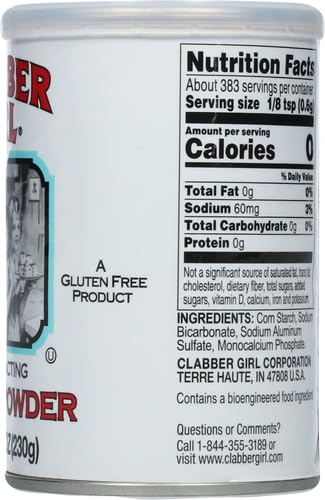 Clabber Girl Double Acting Baking Powder, 8.1 Ounce, (Pack of 2)