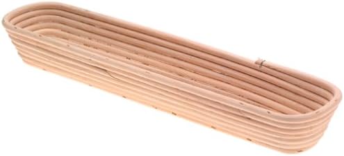 Frieling Sourdough Proofing Basket - 17-Inch x 4-Inch, Brown Rectangular - Natural Cane Bread Making Tools & Sourdough Accessories - Banneton Basket for Bread Baking Supplies
