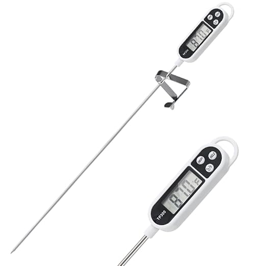 Candy Thermometer Digital Instant Read for Meat Kitchen Cooking Food Oil Deep Fry BBQ Grill Smoker (1, 14.4in-White)