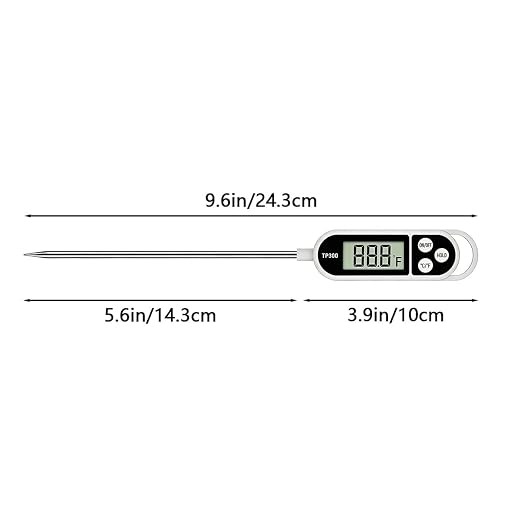 Candy Thermometer Digital Instant Read for Meat Kitchen Cooking Food Oil Deep Fry BBQ Grill Smoker (1, 9.4in)