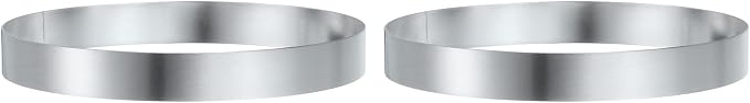 HARFINGTON 2Pcs Round Cake Ring 5.9 x 1 Inch Seamless Stainless Steel Pastry Mousse Dessert Ring Mirror Coating for Baking Cooking English Muffins Crumpet Making Tool