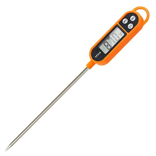 Candy Thermometer Digital Instant Read for Meat Kitchen Cooking Food Oil Deep Fry BBQ Grill Smoker (1, 9.4in-orangev)
