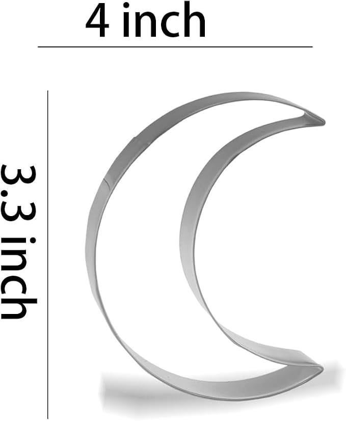 Keewah Crescent Moon Cookie Cutter, 4”, Stainless Steel