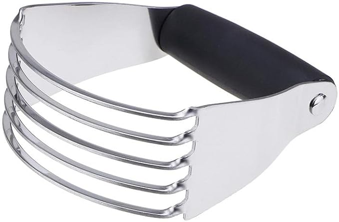 Dough Blender, Professional Heavy Duty Stainless Steel Pastry Dough Cutter Butter Cutter with Blades (1, Black)