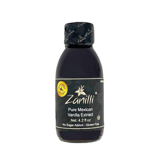 Zanilli Mexican Vanilla Extract - 4.2fl oz - Pure Vanilla Extract for Baking - No Sugar Added - Gluten Free
