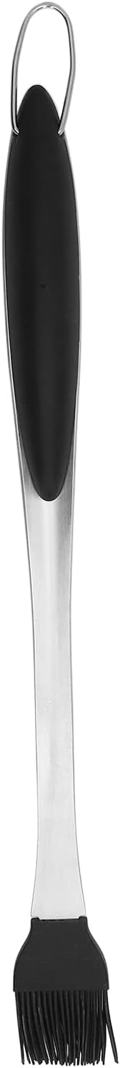 Stainless Steel Basting Brush with Silicone Head | Heat Insulation Long Handle for BBQ/Baking/Pastry | Food Grade Oil Brush for Sauce & Marinade | Multipurpose Kitchen Tool
