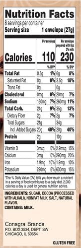 Swiss Miss Simply Cocoa Dark Chocolate Flavored Hot Cocoa Mix, 8 Count Hot Cocoa Mix Packets