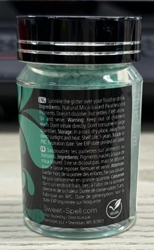 Sweet Spell Luster Dust Edible Glitter (15g) - Shimmer Pearl Dust Powder for Decorating Cakes, Chocolate, Drinks, Cocktails - 100% Edible, Food Grade, Vegan, Gluten-Free (Mermaid Green)